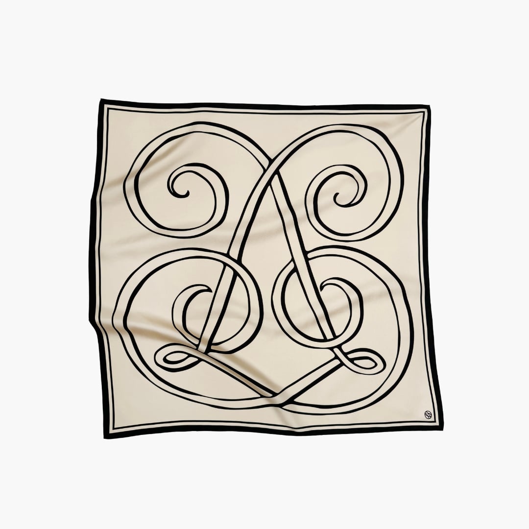 Monogram Scarf cream 80 cm lescarf  — kuva 1
