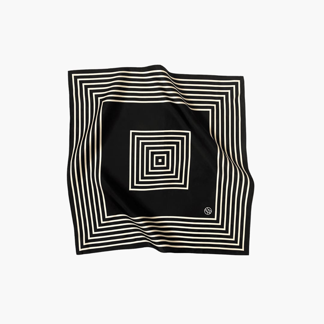 Striped Scarf black 50 cm lescarf  — kuva 1