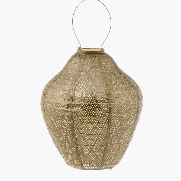 Kullansävyinen aurinkokennolyhty Ikat Jar 30Ø, Lumiz