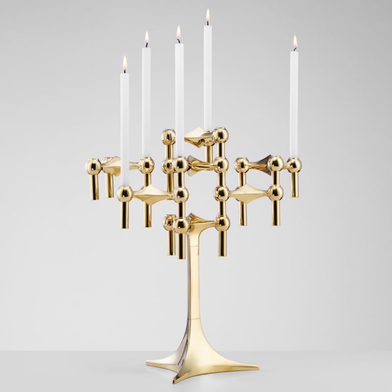 STOFF Nagel Candle Stand 3 pieces brass — kuva 2