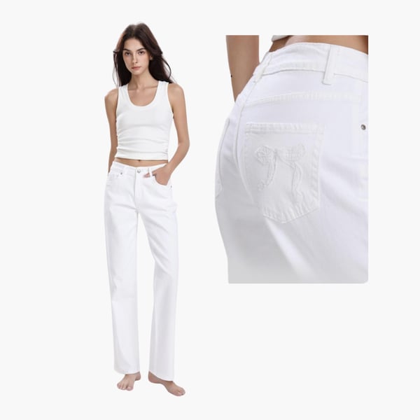 Piro Jeans -farkut Bow white 