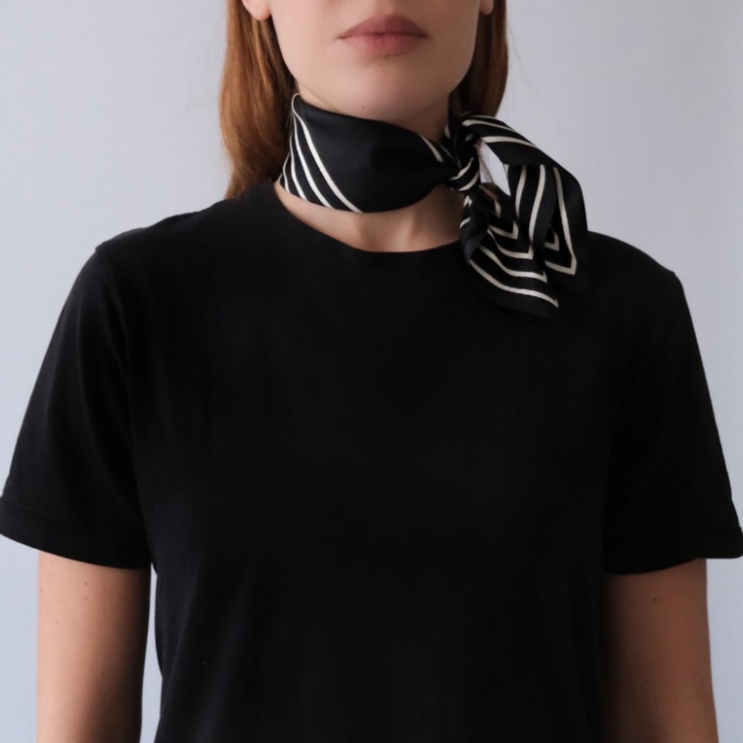 Striped Scarf black 50 cm lescarf  — kuva 4